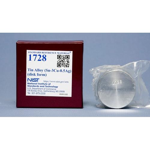 NIST, 1728, Tin Alloy (Sn-3Cu-0.5Ag), disk
