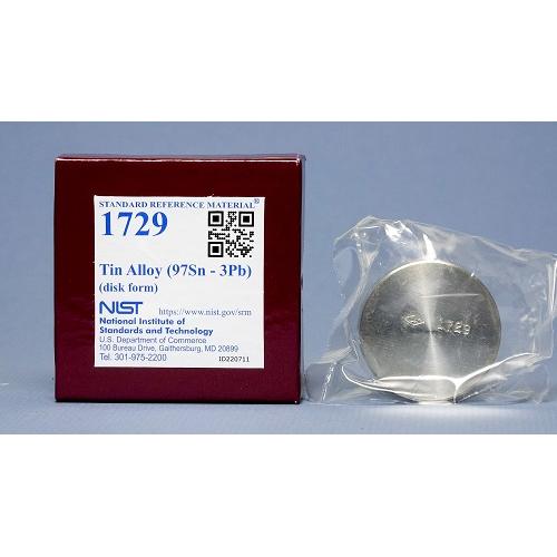 NIST, 1729, Tin Alloy (97 Sn - 3 Pb), disk