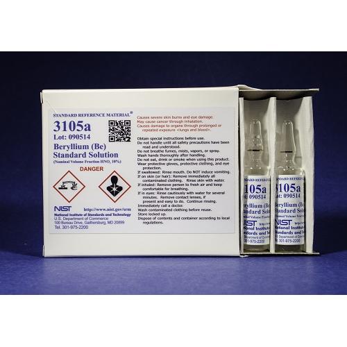 NIST, 3105a, Beryllium (Be) Standard Solution 5 x, 10mL