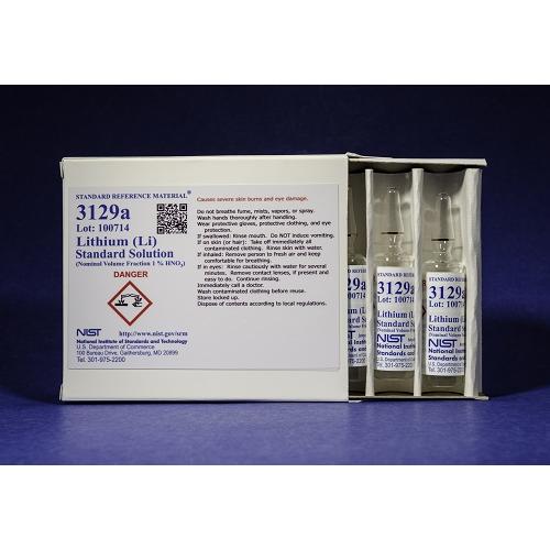 NIST, 3129a, Lithium (Li) Standard Solution 5 x, 10mL