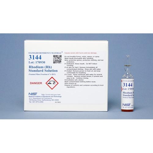 NIST, 3144, Rhodium (Rh) Standard Solution 5 x, 10mL