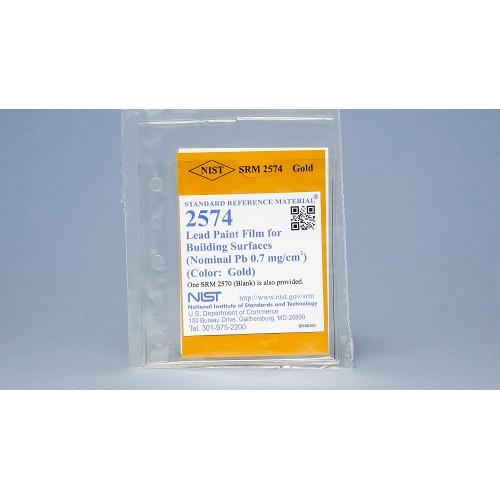 NIST, 2574, Lead Paint Film for Building Surfaces (Nominal Pb 0.7 mg/cm2)(Color: Gold), 1+blank