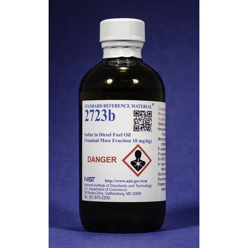 NIST, 2723b, Sulfur in Diesel Fuel Oil (Nominal Mass Fraction 10 mg/kg), 100mL