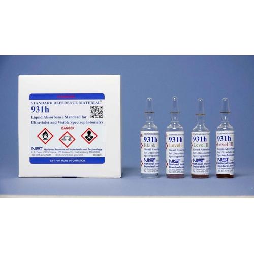 NIST, 931h, Liquid Absorbance Standard for Ultraviolet and Visible Spectrophotometry, set(12)