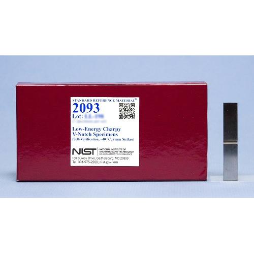NIST, 2093, Low-Energy Charpy V-Notch Specimens (Self-Verification, 8-mm Striker), set