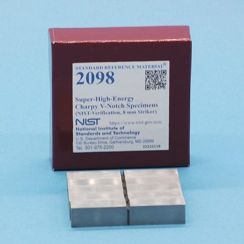 NIST, 2098, Super-High-Energy Charpy V-Notch Specimens (NIST-Verification, 8-mm Striker), set