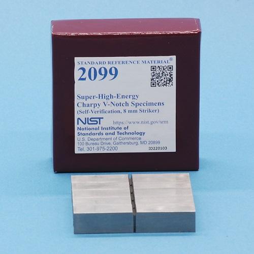 NIST, 2099, Super-High-Energy Charpy V-Notch Specimens (Self-Verification, 8 mm Striker), set