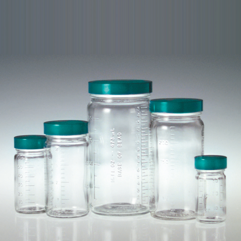 Clear Medium Round Bottle / Graduated Jar / 중광구병, 눈금형 with Teflon Lined Cap