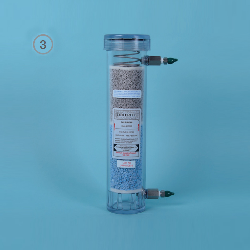 Gas Purifier, Indicating / 가스정제관, 가스정제및건조겸용