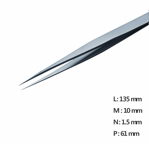 Fine Straight Pointed Tweezer / 고정밀트위저, Rubis®,RU-27-SA