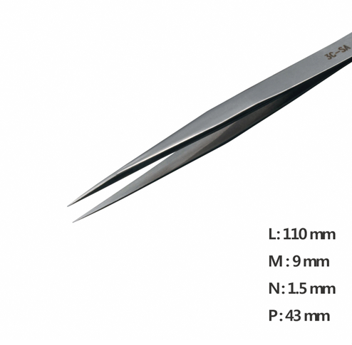 Fine Straight Pointed Tweezer / 고정밀트위저, Rubis®,RU-3C-SA