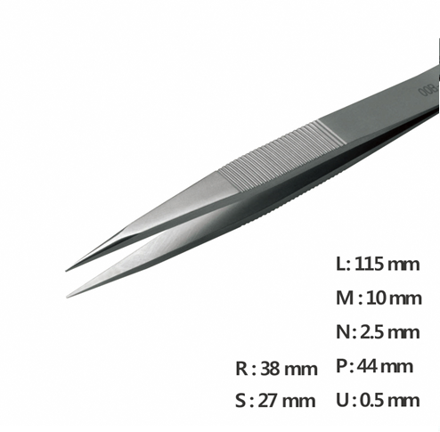 Sturdy, Strong Pointed Tweezer / 정밀트위저, Rubis®,RU-00B-SA