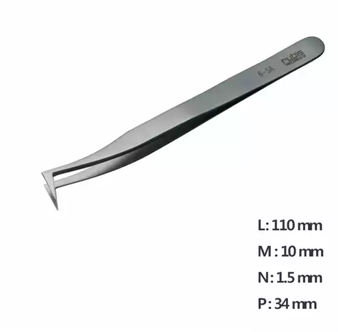 Ultra Fine Pointed, Curved and angled Tweezer / 고정밀트위저, Rubis® , RU-6-SA