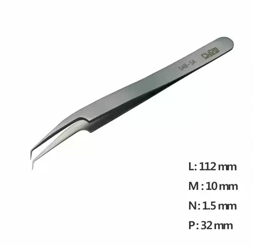 Ultra Fine Pointed, Curved and angled Tweezer / 고정밀트위저, Rubis®,RU-5AB-SA