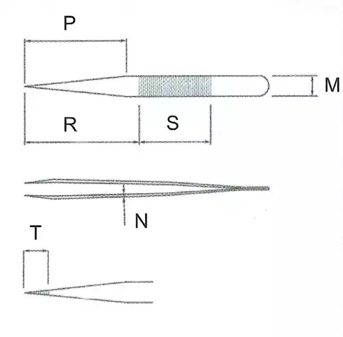 Ultra Fine Pointed, Curved and angled Tweezer / 고정밀트위저, Rubis®,RU-5AB-SA