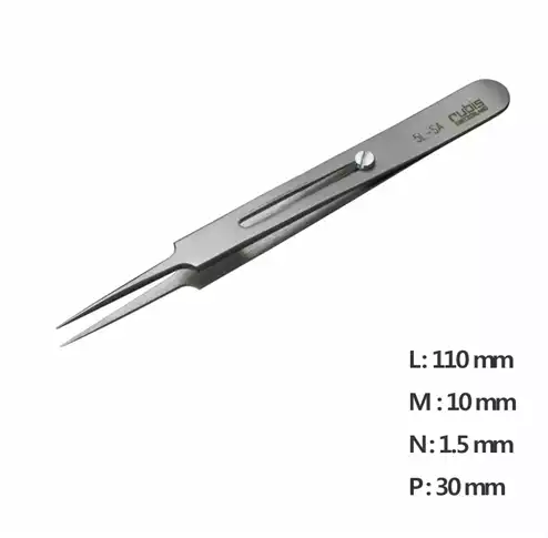 Ultra Fine Pointed, Curved and angled Tweezer / 고정밀트위저, Rubis®,RU-5L-SA
