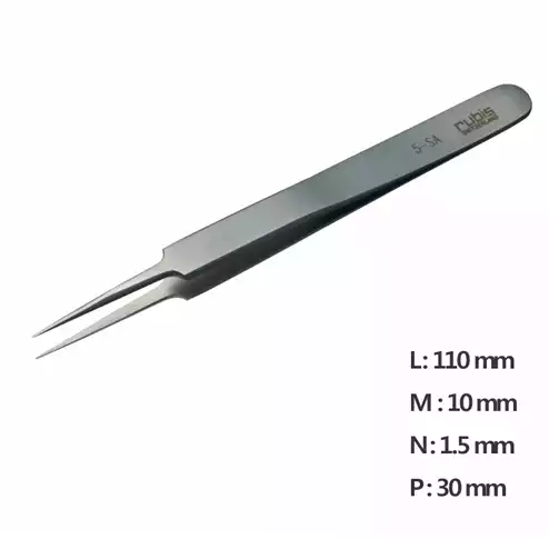Ultra Fine Pointed, Curved and angled Tweezer / 고정밀트위저,Rubis®,RU-5-SA