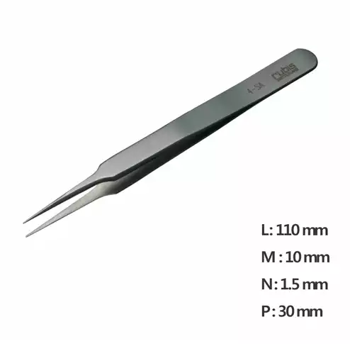 Ultra Fine Pointed, Curved and angled Tweezer / 고정밀트위저, Rubis®,RU-4-SA