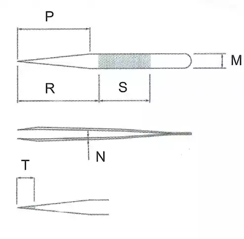 Ultra Fine Pointed, Curved and angled Tweezer / 고정밀트위저, Rubis®,RU-4AB-SA