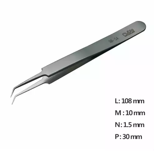 Ultra Fine Pointed, Curved and angled Tweezer / 고정밀트위저, Rubis®,RU-5B-SA