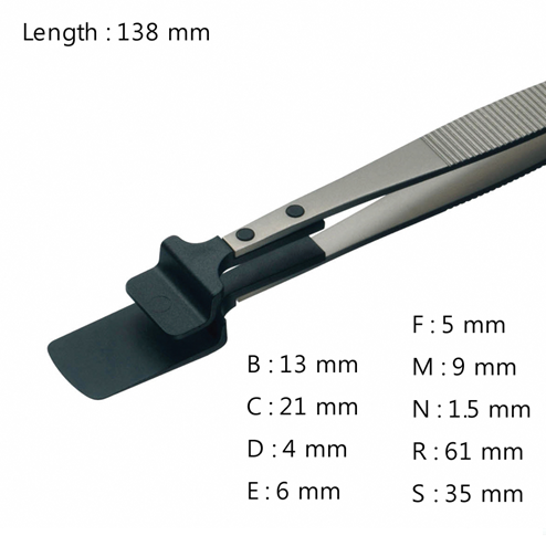 Wafer Handling Tweezer / 고정밀웨이퍼용트위저, Rubis®,RU-43LB-4peek