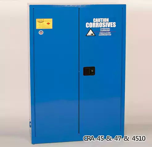Acid & Corrosive Flammable Safety Cabinet / 산 및 부식성용안전캐비넷, Poly Shelf & Bottom Tray
