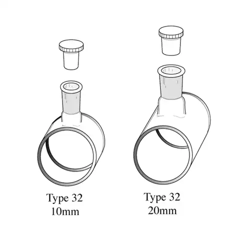 Cylinderical Absorption Cell, 2-Side Polished / 실린더형흡광 셀, 2면투명, Type 32, with PTFE Stopper