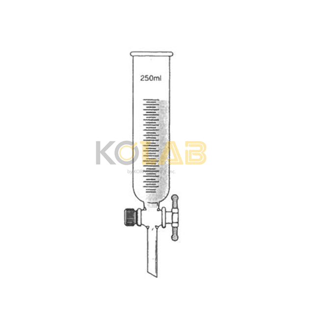 Funnel, Cylinderical, Teflon cock / 눈금원통분액깔대기