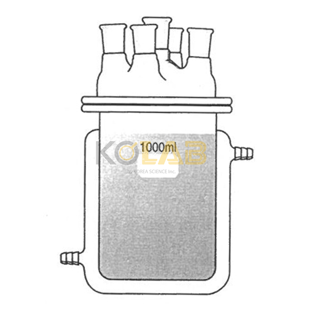 Reaction flask, Jacketed, 5Neck / 이중자켓반응조세트, 5구