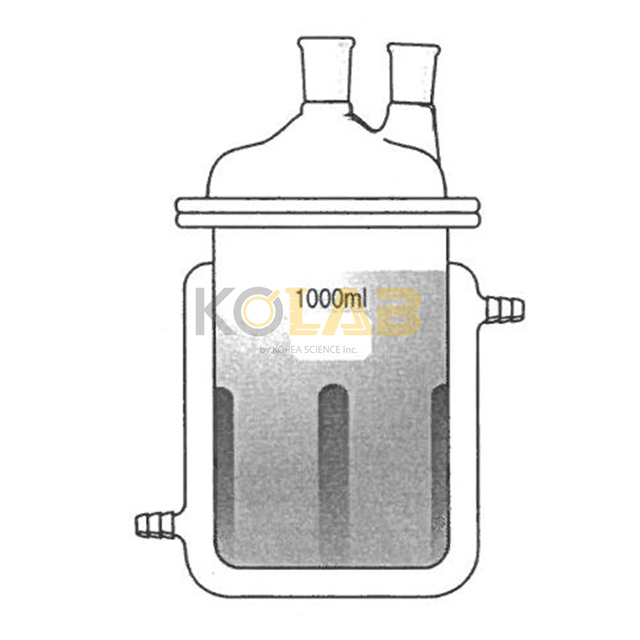 Reaction flask, Jacketed, Baffled, 2Neck / 이중자켓진탕형반응조세트, 2구