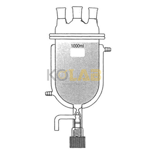 Reaction flask, Jacketed, With cock, 3Neck / 콕크부이중자켓반응조세트, 3구