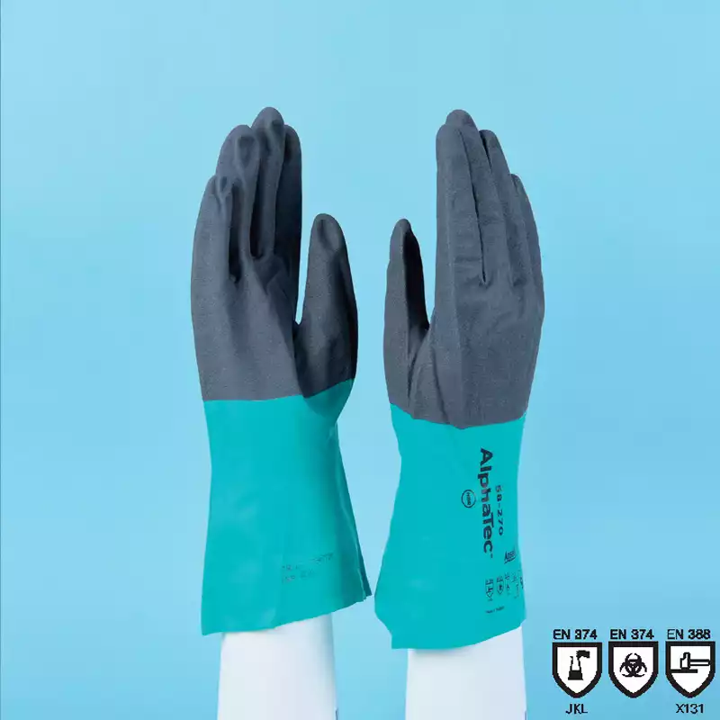 Alphatec® 58-270 Nitrile Chemical Resistance Glove / 나이론-나이트릴내화학글러브, KOSHA인증