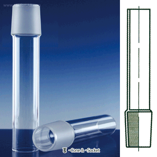 DURAN® DIN /ISO Joint Standard Taper Glass Joints, Joint-Cone & -SocketDIN /ISO / 표준 테파 글라스 조인트, -콘 & 소켓, α3.3 Borosilicate Glass