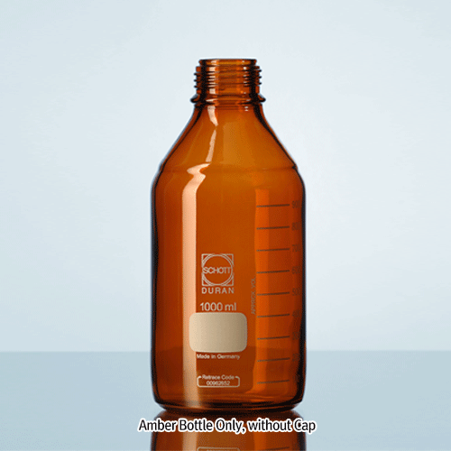 DURAN® GL25~45 Original & GLS80 Wide-neck Light-Proof Amber Laboratory Bottles, Graduated, 10~20,000㎖ with Screwcap & Pouring Ring, Autoclavable, 500nm UV Protected, / “듀란” 오리지널 & 광구 자외선 차단 갈색 랩바틀