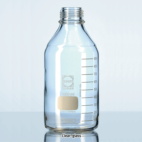 DURAN® GL25~45 Standard Lab Bottle Only, without Cap & Pour-Ring, Clear & Amber, 10~20,000㎖ Boro-glass 3.3, with Graduation & DIN GL-Screwthread, Autoclavable, / 캡 별도의 랩바틀