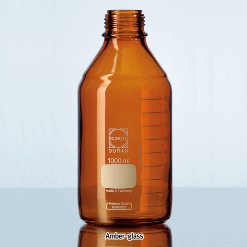 DURAN® GL25~45 Standard Lab Bottle Only, without Cap & Pour-Ring, Clear & Amber, 10~20,000㎖ Boro-glass 3.3, with Graduation & DIN GL-Screwthread, Autoclavable, / 캡 별도의 랩바틀