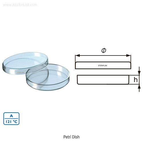 DURAN® STERIPLAN® Petri Dishes, Φ40~200mm Good for Auto-Line, Made of Soda-lime Glass, Popular-model, 기본형 패트리 디쉬(샤레)