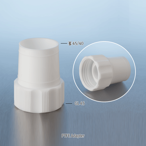 DURAN® PTFE Adapter, with GL45 & 45/40 Joint, -200℃~+280℃ Ideal for GL45 Lab Bottle, Excellent for Chemical Corrosion Resistance / PTFE 어댑터