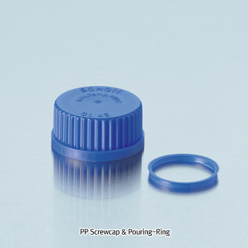 DURAN® PP Screwcap & Pouring-Ring, GL25, 32, 45 & GLS80 with a Built-In Wedge-Shape Seal-Ring, Non-Septa