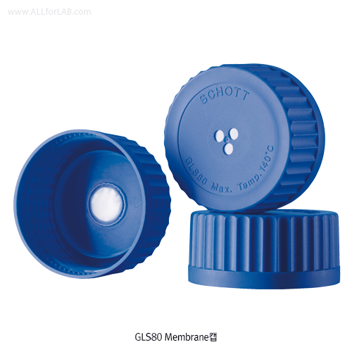 DURAN® GLS 80 Wide neck Screwcaps, 3-types, PSU.PTFE/Membrane/PP Standard, GLS 80, / 광구병 캡 & 캡링