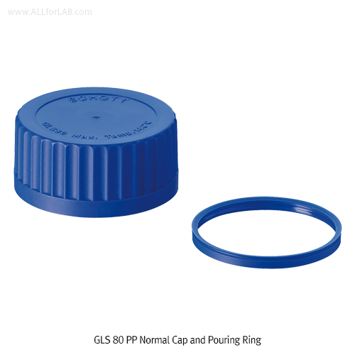 DURAN® GLS 80 Wide neck Screwcaps, 3-types, PSU.PTFE/Membrane/PP Standard, GLS 80, / 광구병 캡 & 캡링
