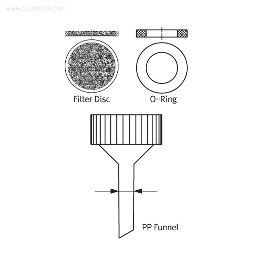 DURAN® Screw Filter Holders, Screw Holder type, 30 / 250 / 1000㎖ for Vacuum filtration, Disc Φ25, 50 or 90 mm, / 진공여과장치