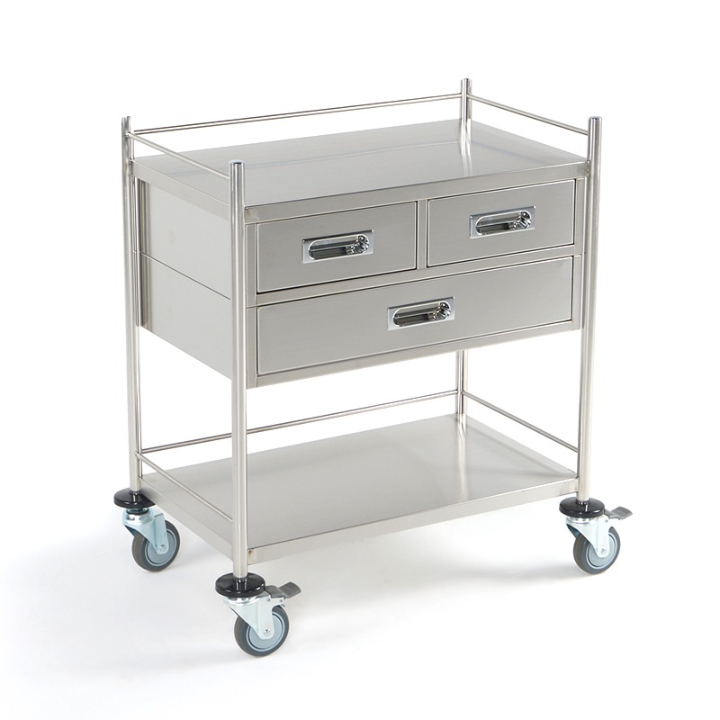 Stainless Steel Cart, Heavy - Duty / 스테인레스 서랍식 카트, 3단 상/하 서랍식