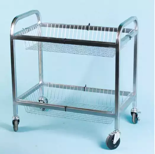 Glassware Cart with Basket / 스테인레스 바스켓 카트, 거치 방식