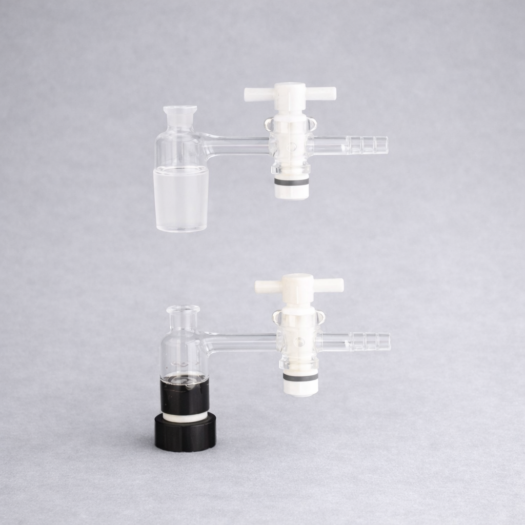 CR-2028-01, 02, 03, Vacuum Adapter, with Teflon stopcock or without Teflon stopcock, Cleanse-free/ 진공아답터