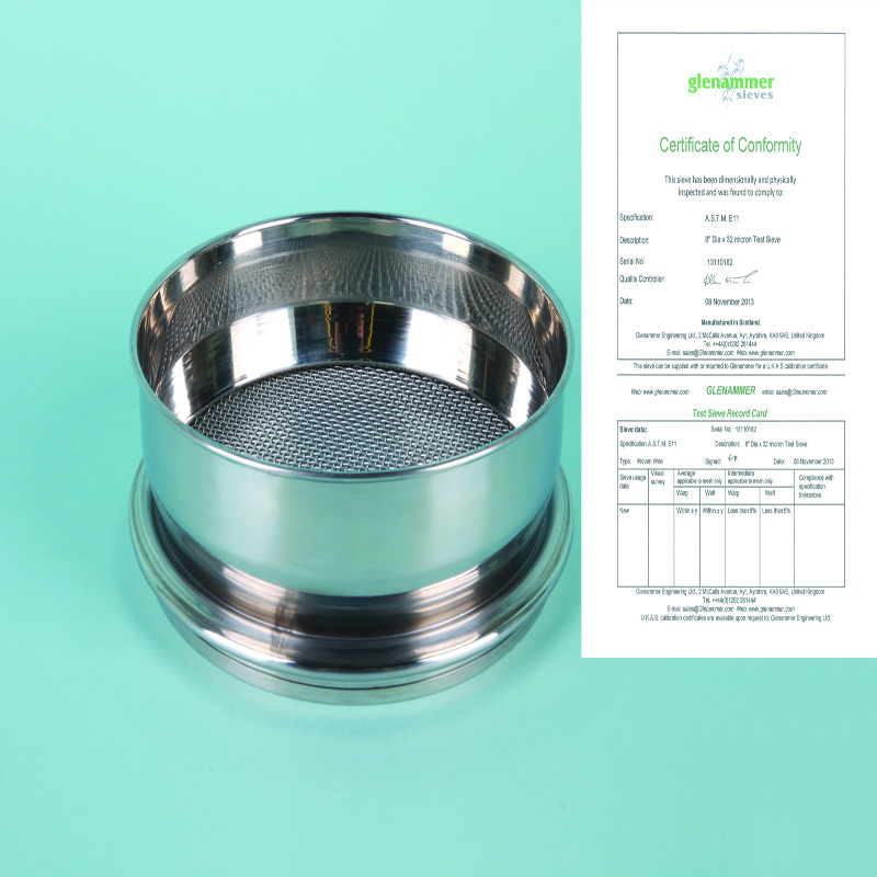 Calibrated Stainless Steel Test Sieve  / 정밀 스테인레스 표준 망체, 자체 성적서 포함, Φ203Xh50mm (1)