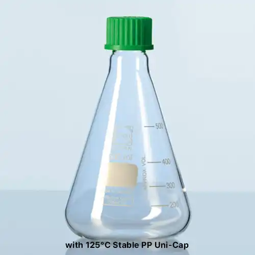 SciLab® High-grade DIN GL Screwcapped DURAN-glass Erlenmeyer Flasks, 50~5000㎖ Ideal for Storage, Media and Cultivation, Boro-glass 3.3, GL-25/32/45, Autoclavable, 스크류캡 삼각플라스크