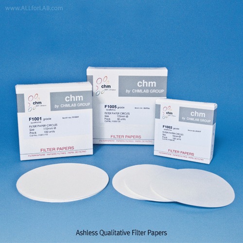 [당일출고] CHMLAB® Ashless Qualitative Analysis Filter PaperAsh Content 0.06%이하, Batch Traceable/ 무회 정성여과지, 분석용