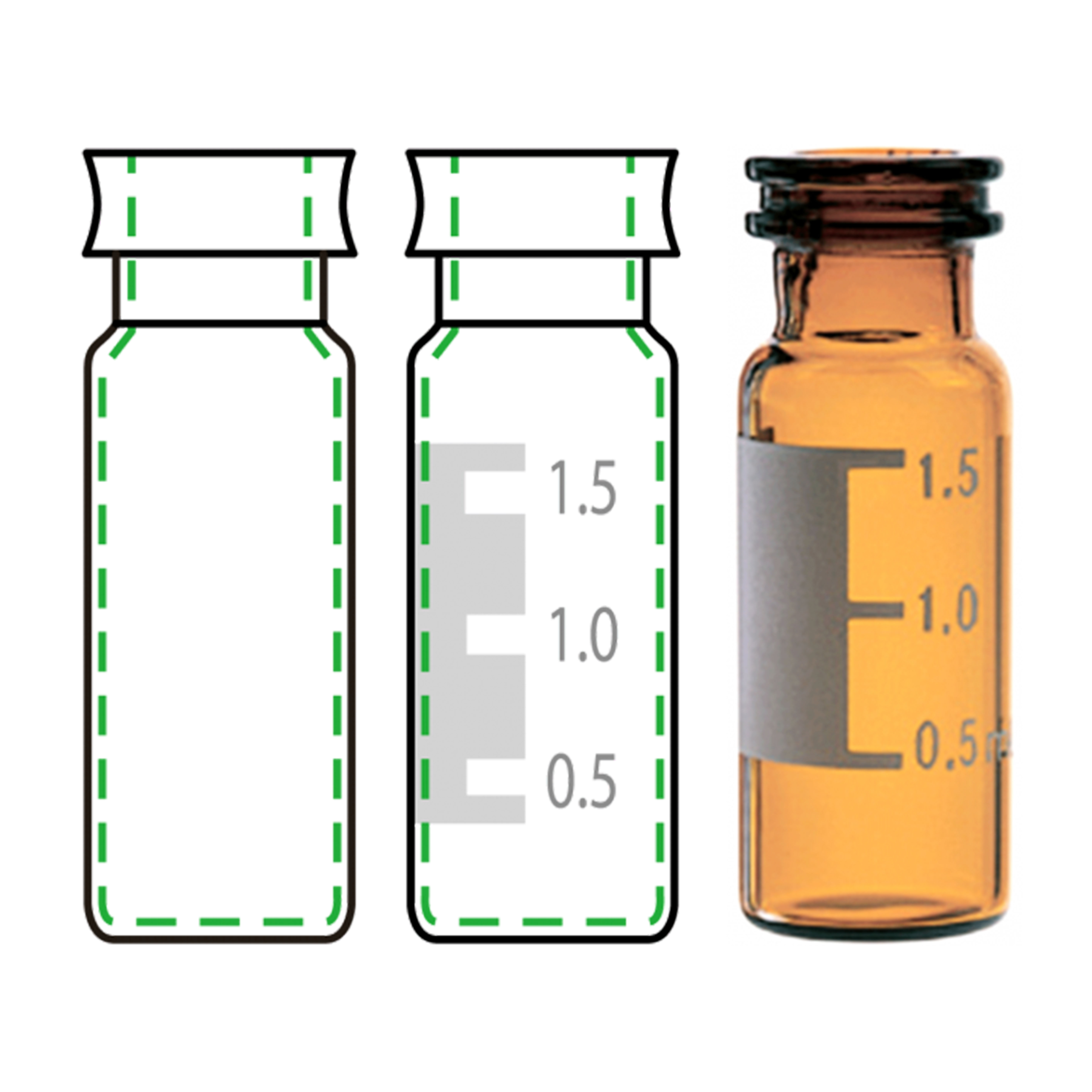 [당일출고] Hutecs 2ml Amber Vial, Snap top, Grad Spot/ 갈색 바이알 2ml