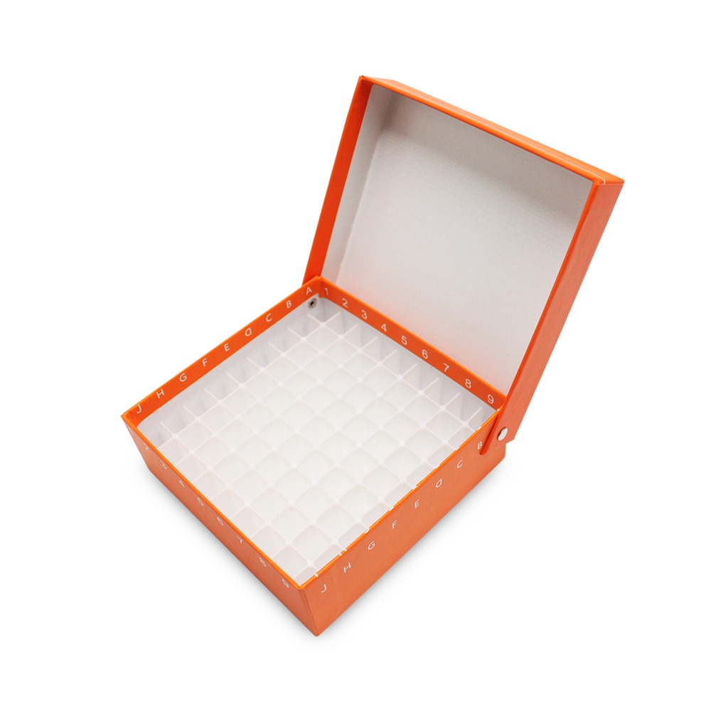 2ml Cardboard cryogenic vial box, hinged lid design
